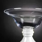 Vaso Interior Elegante em Vidro Branco e Transparente Fabricado na Itália - Allegra Viadurini