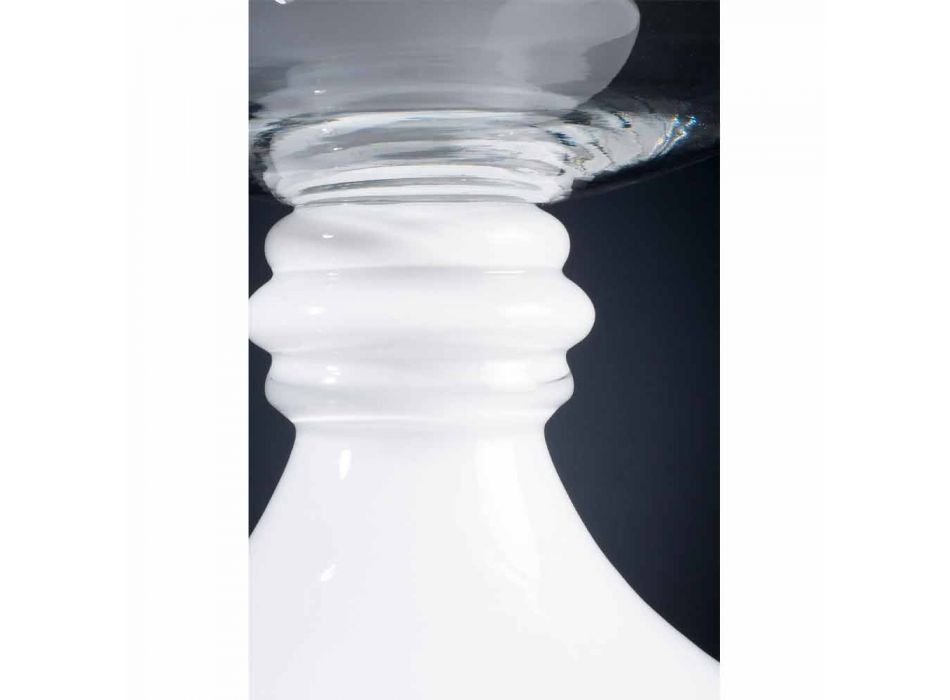 Vaso Interior Elegante em Vidro Branco e Transparente Fabricado na Itália - Allegra Viadurini
