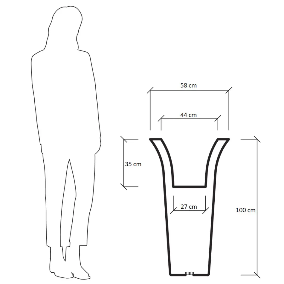 Plantador de jardim redondo em polietileno fabricado na Itália - Tremont Viadurini