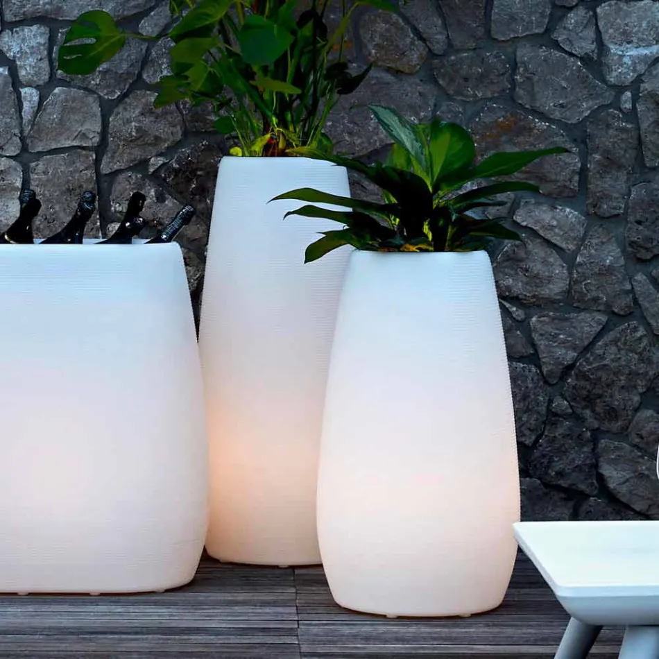 Vaso em Plástico Luminoso, Design em 3 Tamanhos - Pandora by Myyour Viadurini