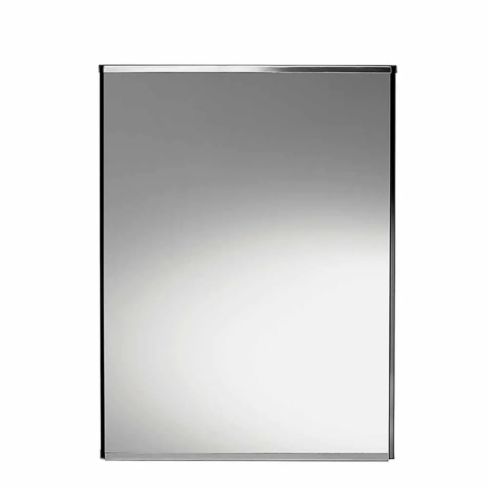 Vaso de espelho geométrico autoportante e estrutura em madeira e aço - Ghenna Viadurini