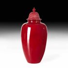 Vaso de Cerâmica Lacado Vermelho com Decoração Feito à Mão na Itália - Verio Viadurini