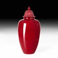 Vaso de Cerâmica Lacado Vermelho com Decoração Feito à Mão na Itália - Verio