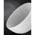 Vaso de cerâmica feito à mão com trama tecida feito na Itália - Napoleão Viadurini