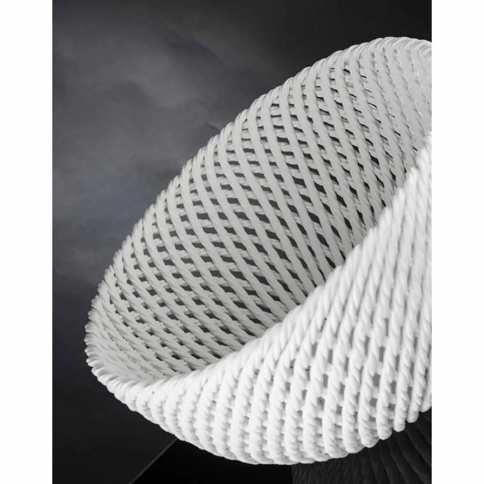 Vaso de cerâmica feito à mão com trama tecida feito na Itália - Napoleão Viadurini