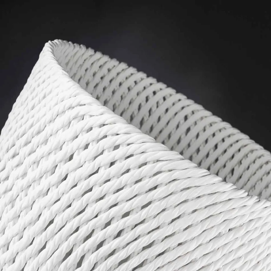 Vaso de cerâmica feito à mão com trama tecida feito na Itália - Napoleão Viadurini