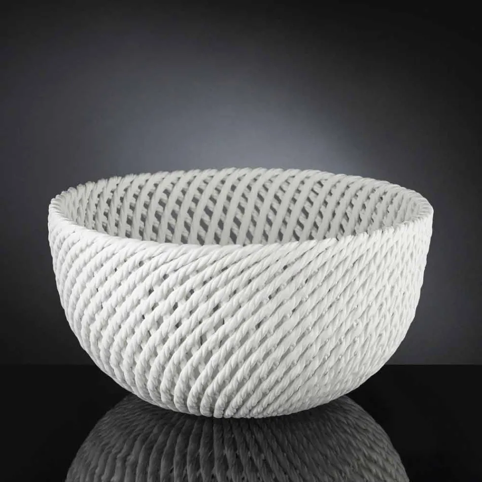 Vaso de cerâmica feito à mão com trama tecida feito na Itália - Napoleão Viadurini