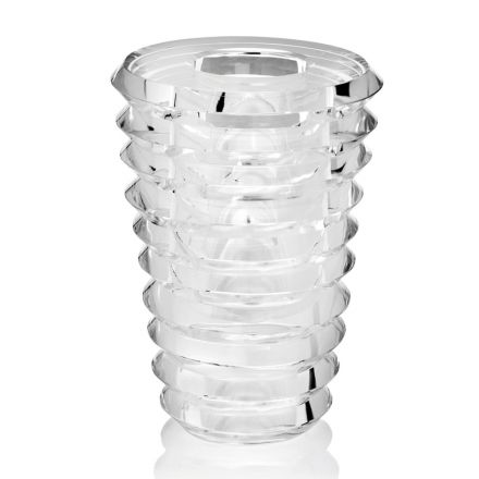 Vaso de Cristal Design Original com Anéis de Luxo Made in Italy - Mexto Viadurini