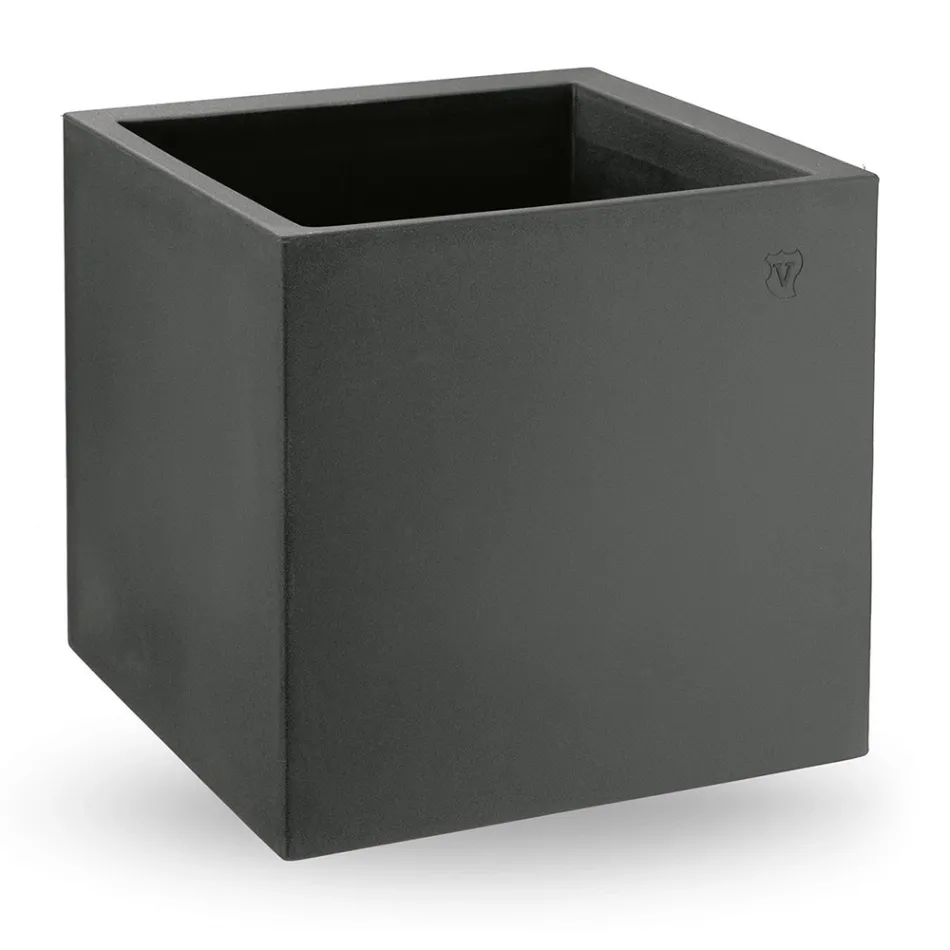 Vaso em Forma Cúbica de Polietileno Colorido Feito na Itália - Tonello Viadurini