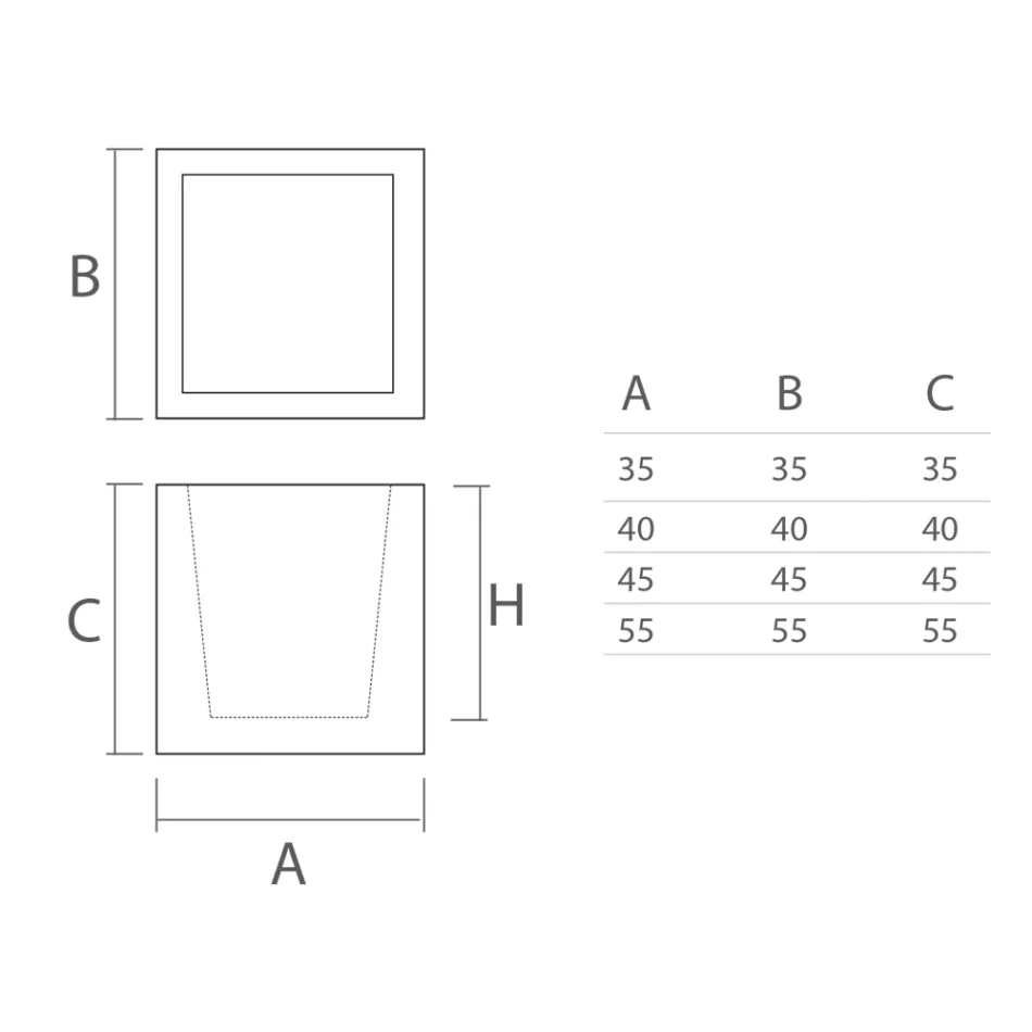 Vaso em Forma Cúbica de Polietileno Colorido Feito na Itália - Tonello Viadurini