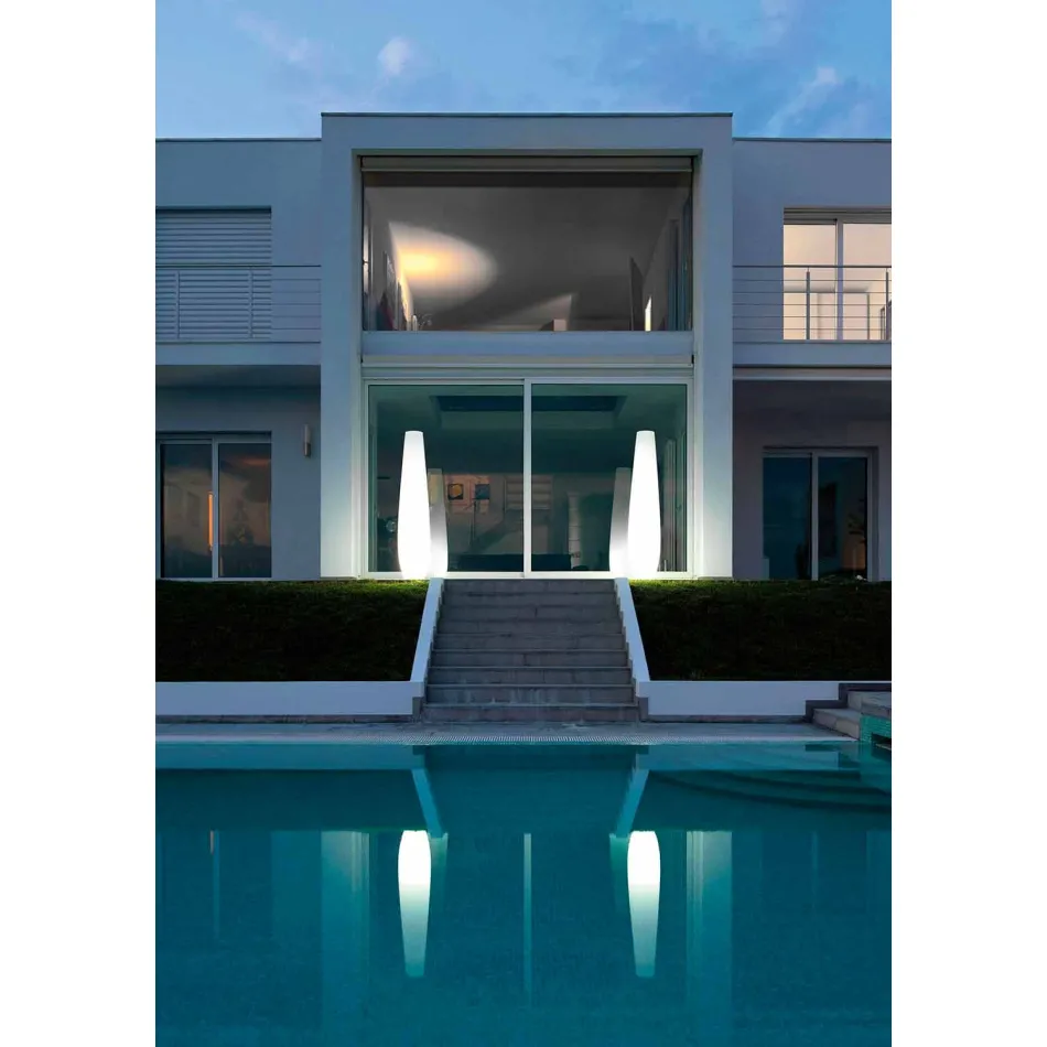 Vaso Luminoso Externo com Luz LED em Polietileno Fabricado na Itália - Nadai Viadurini