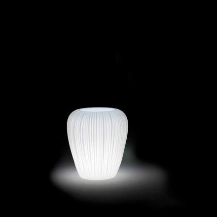 Vaso luminoso para exterior de design moderno em polietileno, 2 peças - Skin by Myyour Viadurini