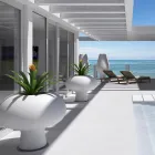 Vaso Luminoso Externo em Polietileno com Luz LED Fabricado na Itália - Boba Viadurini