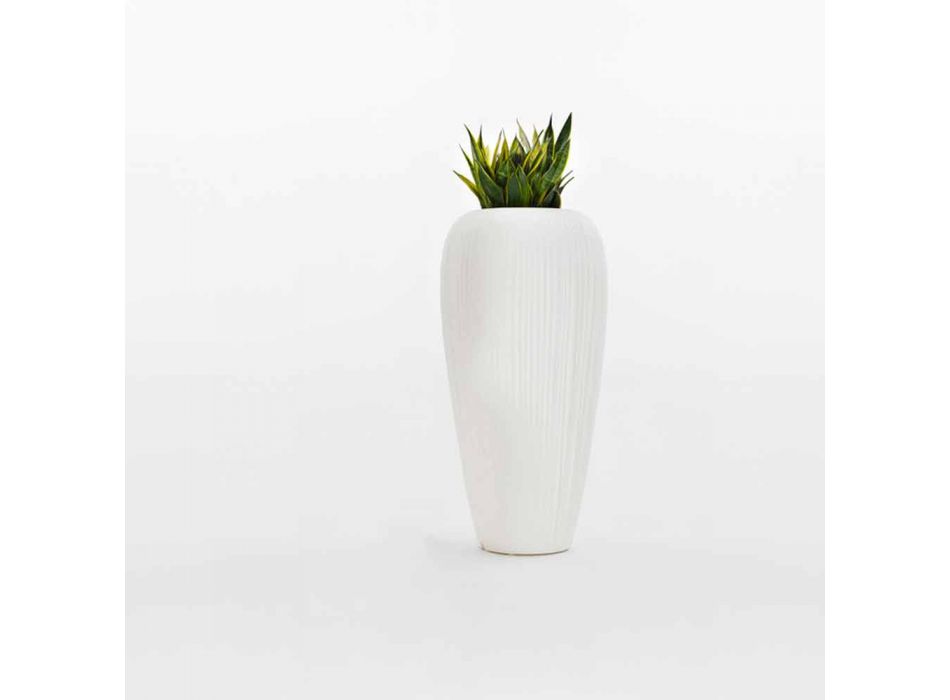 Vaso para exterior brilhante em polietileno de design moderno - Skin by Myyour Viadurini
