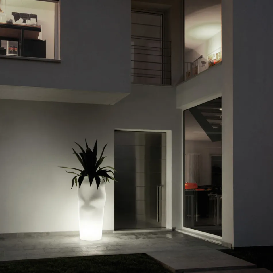 Vaso para exterior brilhante em polietileno opaco feito na Itália - orgulhoso Viadurini