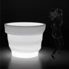 Vaso de jardim de polietileno brilhante com LED Made in Italy - Poldo Viadurini