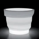 Vaso de jardim de polietileno brilhante com LED Made in Italy - Poldo Viadurini
