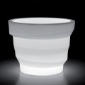Vaso de jardim de polietileno brilhante com LED Made in Italy - Poldo