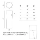 Vaso interno alto em polietileno branco fabricado na Itália - Devid Viadurini