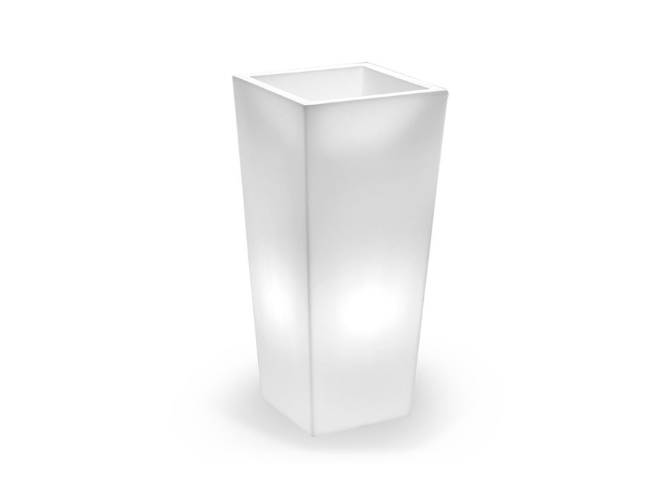 Vaso interno alto em polietileno branco fabricado na Itália - Devid Viadurini