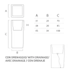 Vaso interno alto em polietileno branco fabricado na Itália - Devid Viadurini