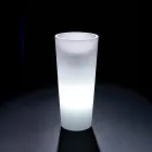Vaso alto iluminado para interiores em polietileno perolado, fabricado na Itália - Devid Viadurini