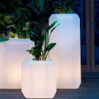 Vaso luminoso em plástico para exterior ou interior, 3 dimensões - Gem by Myyour Viadurini
