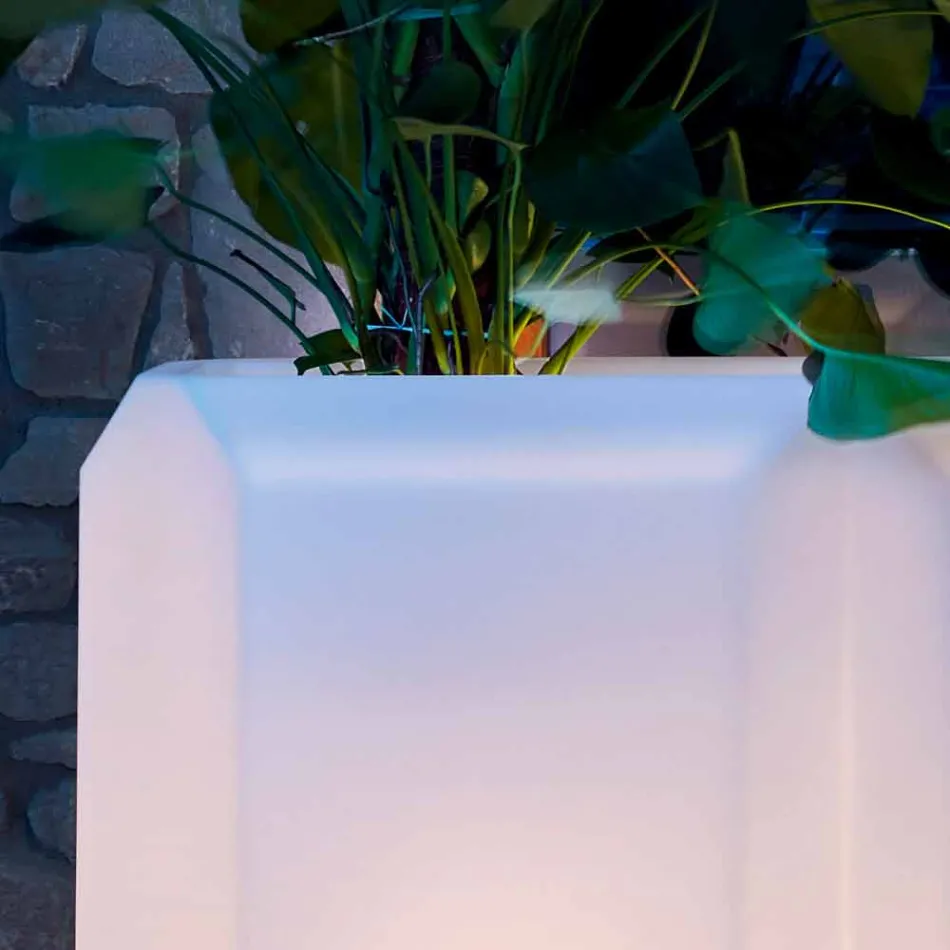 Vaso luminoso em plástico para exterior ou interior, 3 dimensões - Gem by Myyour Viadurini