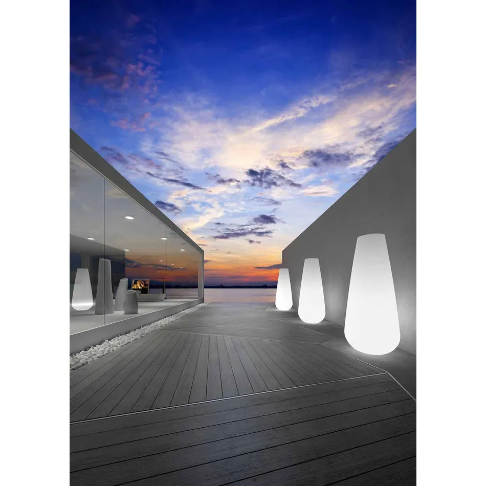 Vaso Luminoso para Design Exterior em Polietileno Fabricado na Itália - Menea Viadurini