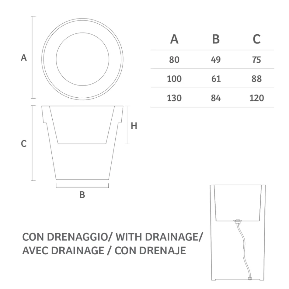 Jarra Luminosa para Exterior em Polietileno Branco Fabricado na Itália - Taralla Viadurini
