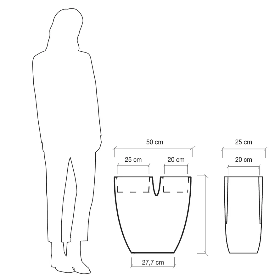 Vaso de jardim colorido moderno em polietileno fabricado na Itália - Flowes Viadurini