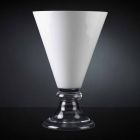 Vaso interno moderno em vidro branco e transparente feito na Itália - Romântico Viadurini