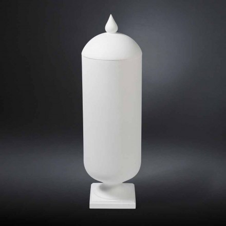 Vaso de cerâmica branca feito à mão moderno feito na Itália - Chantal Viadurini