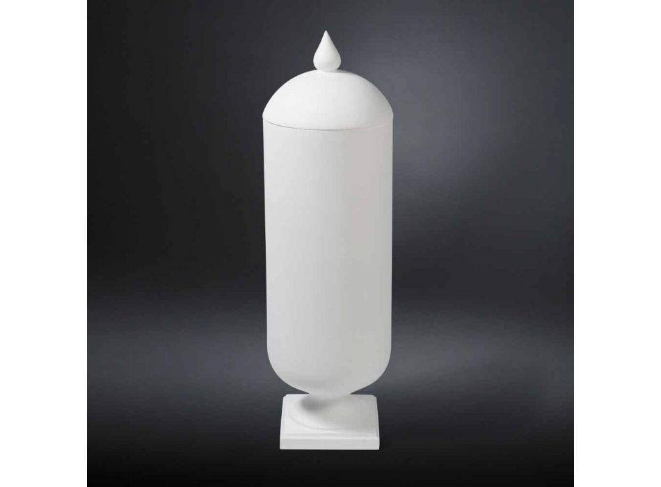Vaso de cerâmica branca feito à mão moderno feito na Itália - Chantal Viadurini