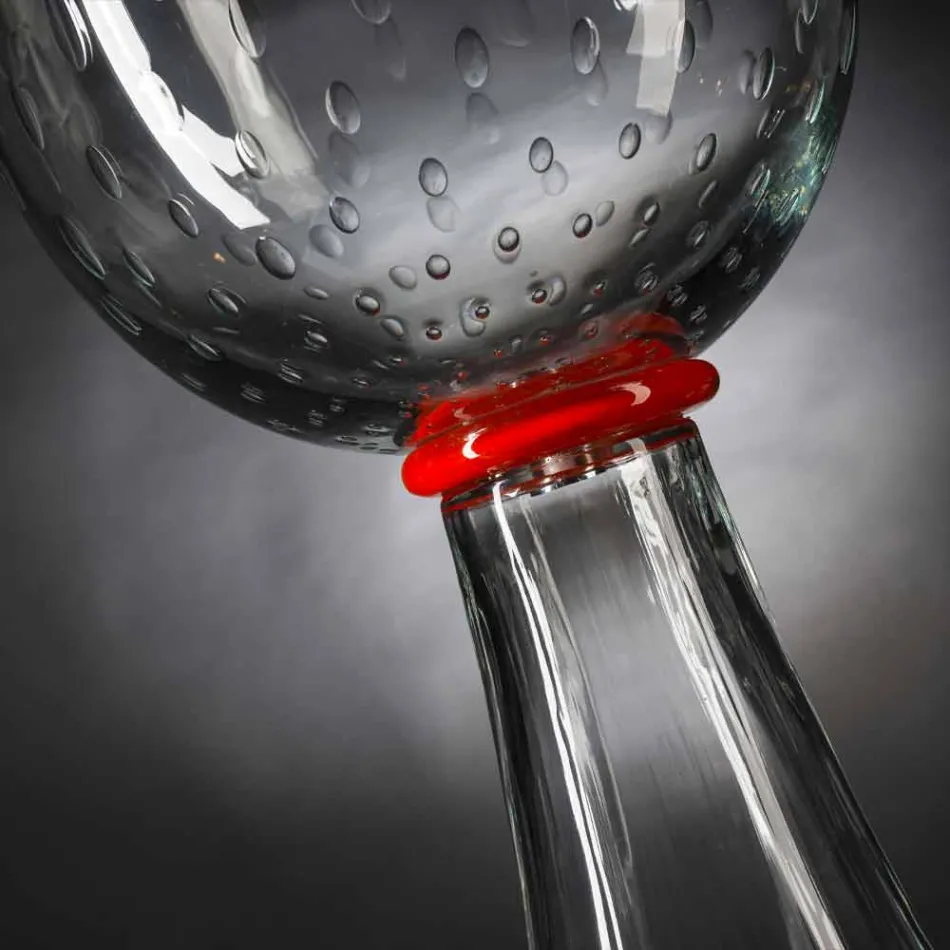 Vaso moderno transparente de vidro soprado de Murano feito na Itália - Copernicus Viadurini