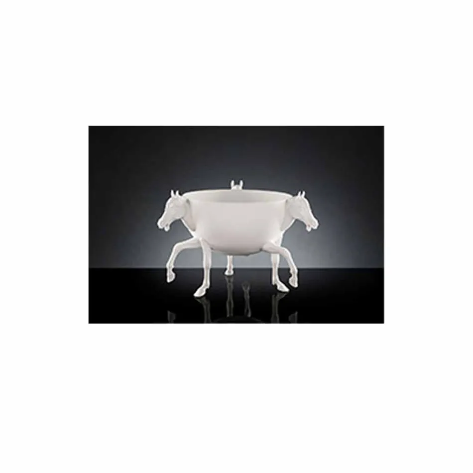 Vaso Ornamental Interior em Cerâmica Branca ou Ouro 24k Fabricado na Itália - Jacky Viadurini