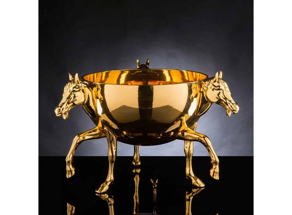 Vaso Ornamental Interior em Cerâmica Branca ou Ouro 24k Fabricado na Itália - Jacky Viadurini