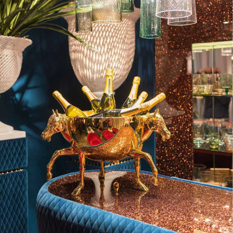 Vaso Ornamental Interior em Cerâmica Branca ou Ouro 24k Fabricado na Itália - Jacky Viadurini