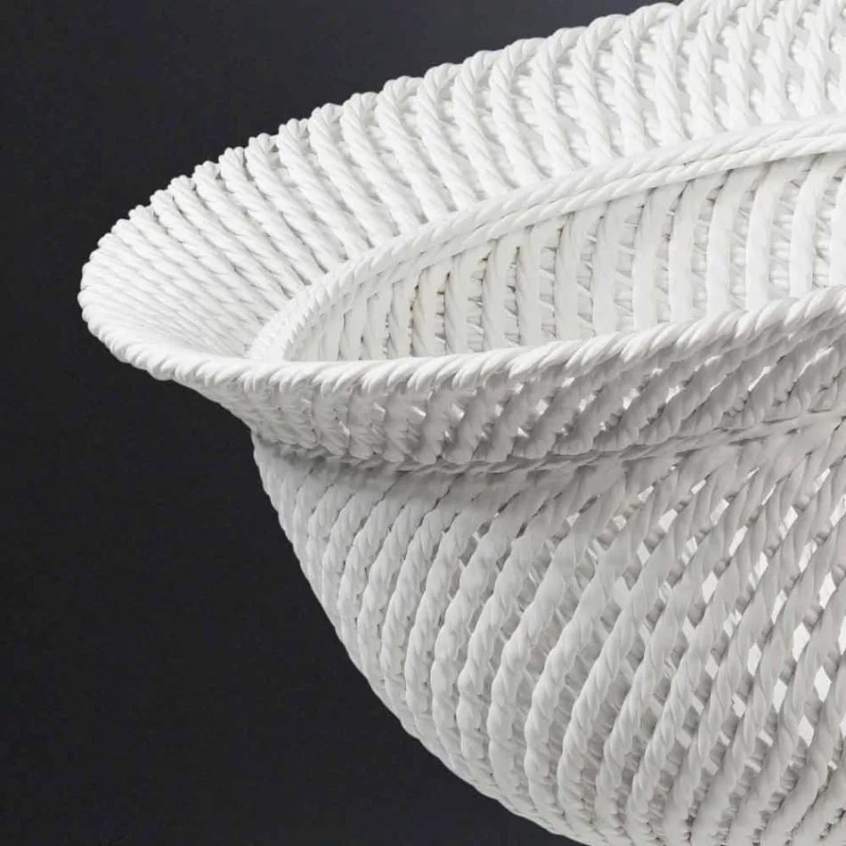 Vaso de cerâmica ornamentais para interior feito à mão na Itália - Napoleão Viadurini