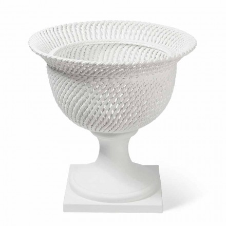 Vaso de cerâmica ornamentais para interior feito à mão na Itália - Napoleão Viadurini