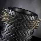 Vaso Ornamental de Cerâmica Preto Feito à Mão - Selva Viadurini