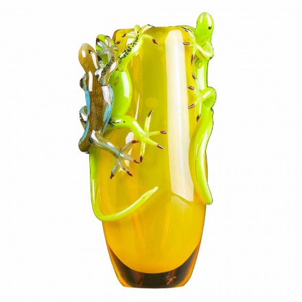 Vaso Ornamental de Vidro Colorido Feito à Mão na Itália - Geco Viadurini