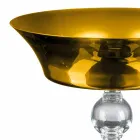 Vaso Ornamental em Ouro e Vidro Soprado Transparente Fabricado na Itália - Delfino Viadurini