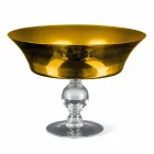 Vaso Ornamental em Ouro e Vidro Soprado Transparente Fabricado na Itália - Delfino Viadurini