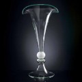 Vaso Ornamental de Vidro Transparente com Esfera Branca Fabricado na Itália - Vanissa