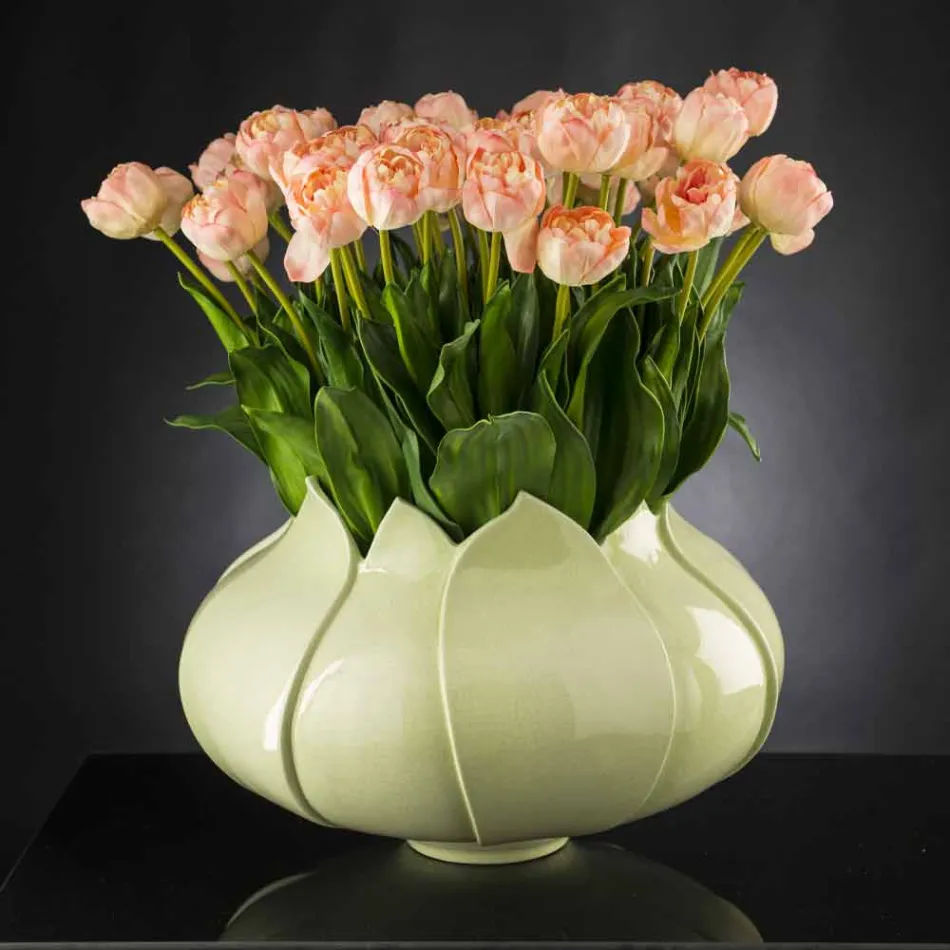 Vaso Ornamental Moderno em Cerâmica Colorida Feito à Mão na Itália - Onyx Viadurini