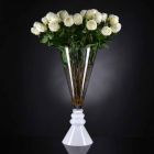 Vaso de flores de vidro branco e transparente feito na Itália - Aramis Viadurini