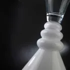 Vaso de flores de vidro branco e transparente feito na Itália - Aramis Viadurini