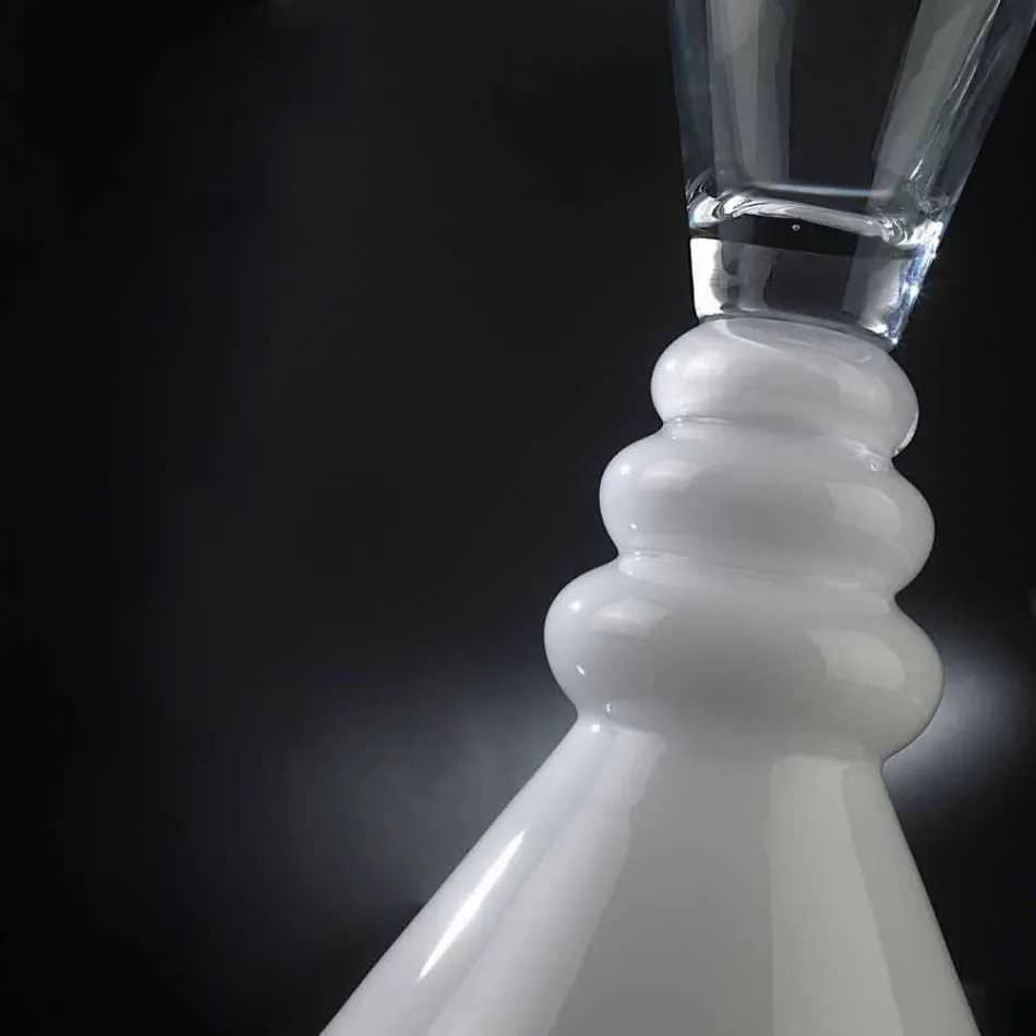 Vaso de flores de vidro branco e transparente feito na Itália - Aramis Viadurini