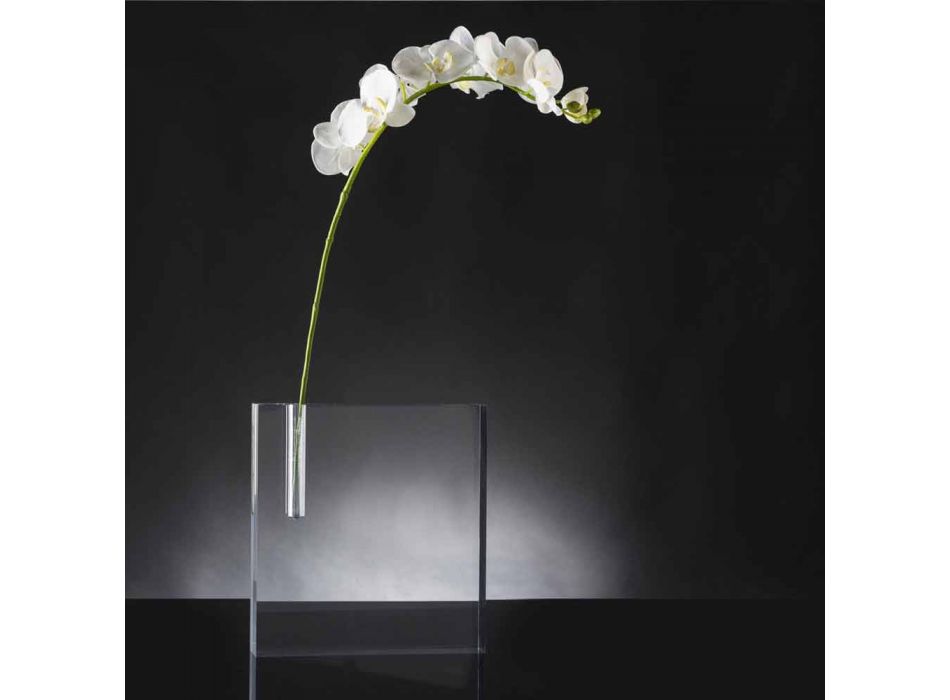 Vaso de flores moderno transparente de acrílico feito na Itália - exclusivo Viadurini